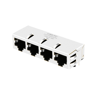 J8064E64NL ไม่มี LED 1x4 พอร์ตอีเธอร์เน็ต RJ45 แจ็ค 100 แท็บ Base-T ลง LPJF46204CNL