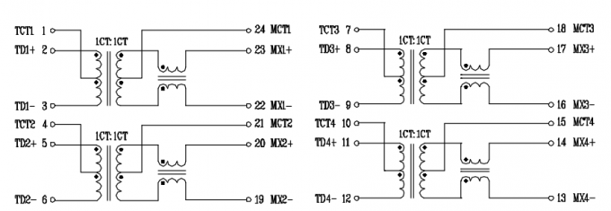 GST5009 LF 1000 BASE-T MAGNETICS MODULES มาตรฐาน IEEE 802.3ab สำหรับ 1000 BASE-T